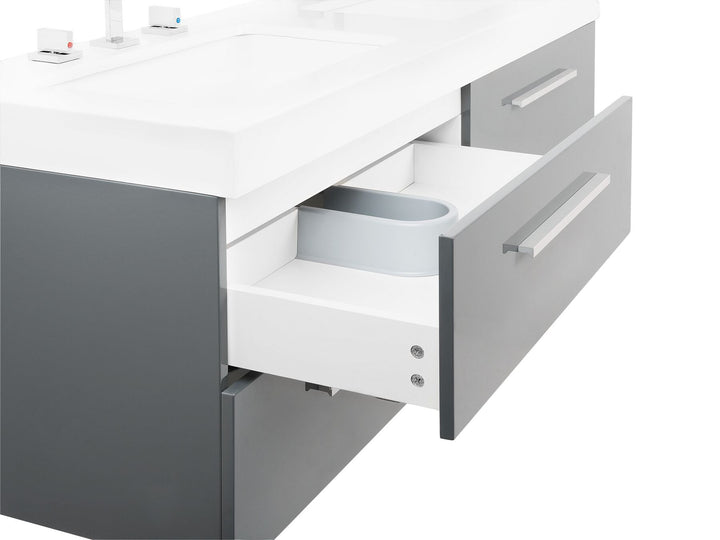 Bathroom Vanity Set 140 cm 48 cm Grey Malaga
