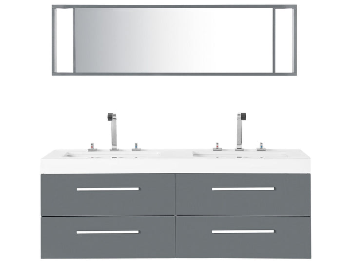 Bathroom Vanity Set 140 cm 48 cm Grey Malaga