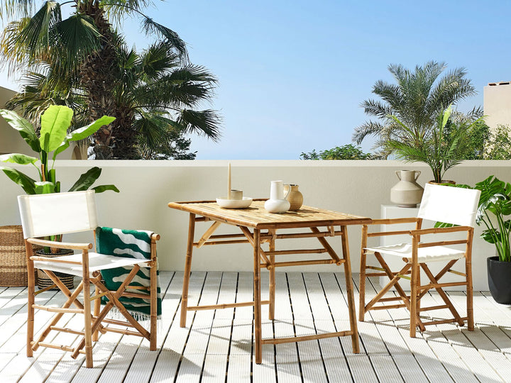 Molise Garden Dining Table 120 cm 69 cm Bamboo Wood Light Brown