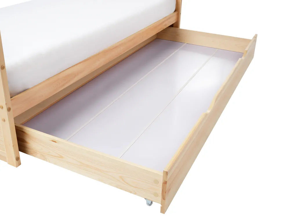 Kids Bed House Pine Wood 90 x 200 cm (EU Single) with Storage Light Brown Maranto