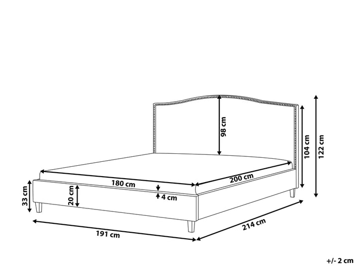 Bed Fabric 180 x 200 cm (EU Super King) LED Multicolour Marilee