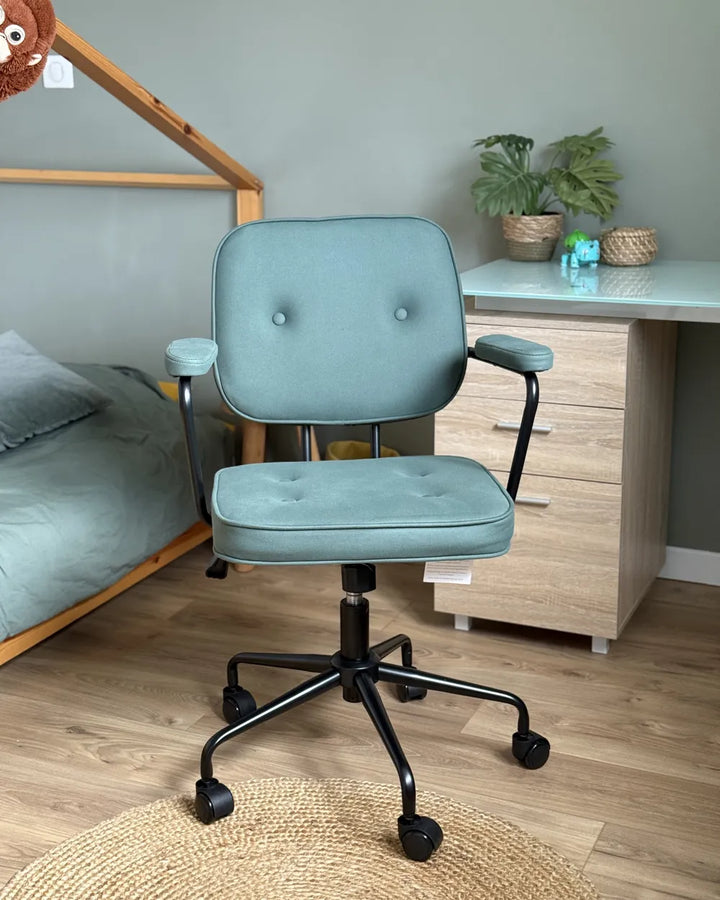 Desk Chair Fabric Dark Green Laurren