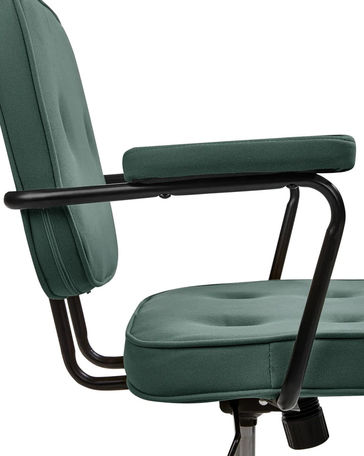 Desk Chair Fabric Dark Green Laurren