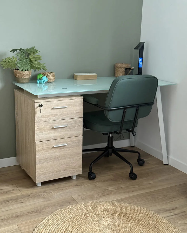 Desk Chair Fabric Dark Green Laurren