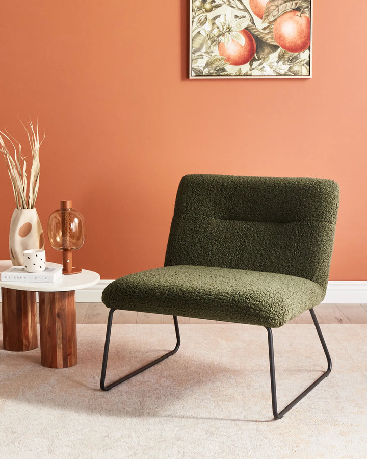 Armchair Boucle Dark Green Claire