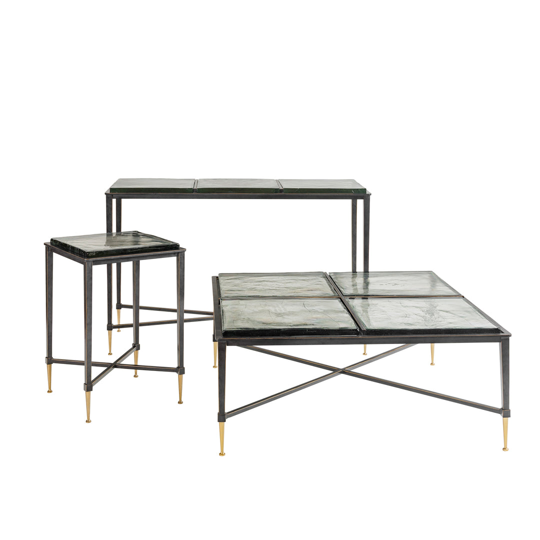 Libra Stella Square Glass Top Side Table
