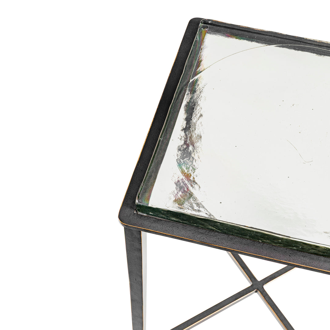 Libra Stella Square Glass Top Side Table