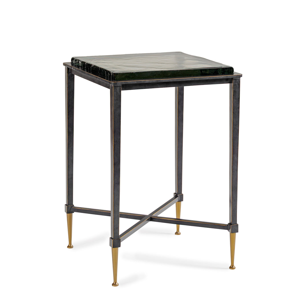 Libra Stella Square Glass Top Side Table