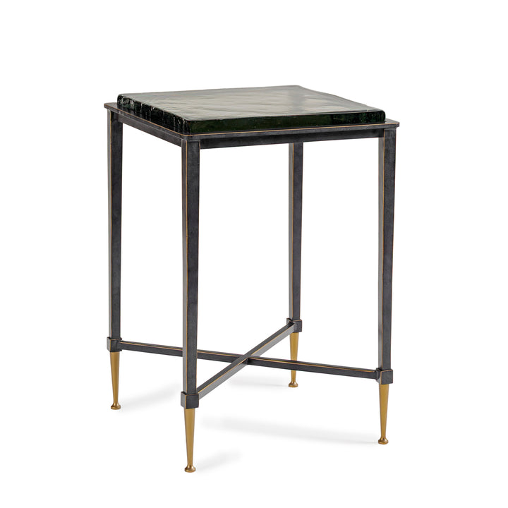 Libra Stella Square Glass Top Side Table