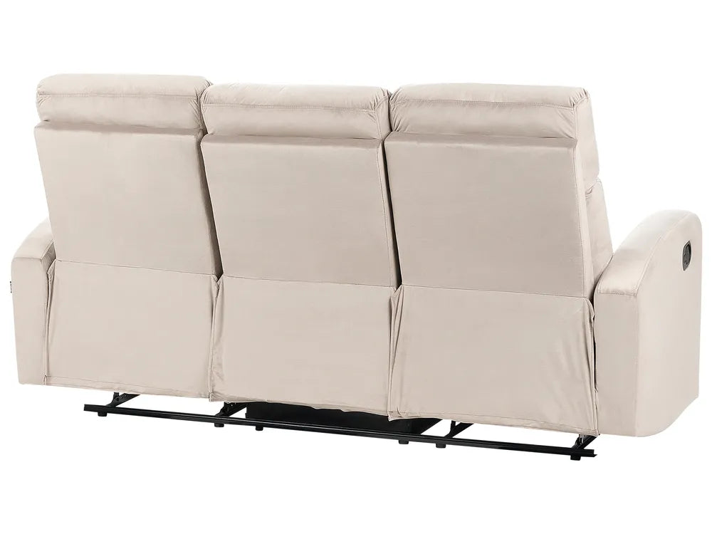 Manual Recliner Sofa 3 Seater Velvet Taupe Linnzi