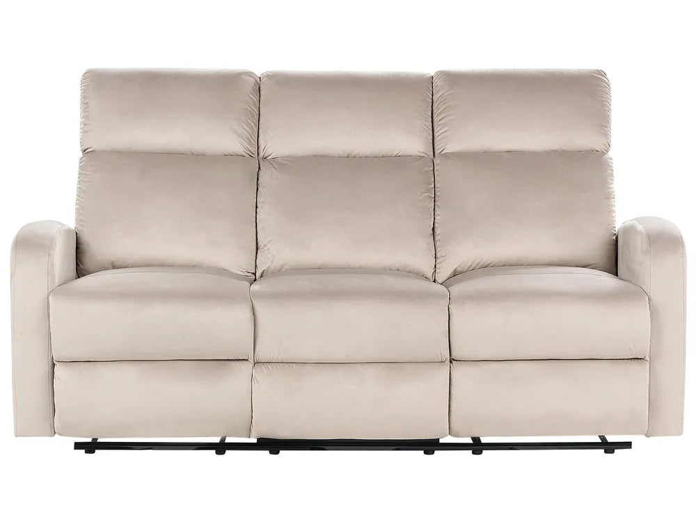 Manual Recliner Sofa 3 Seater Velvet Taupe Linnzi