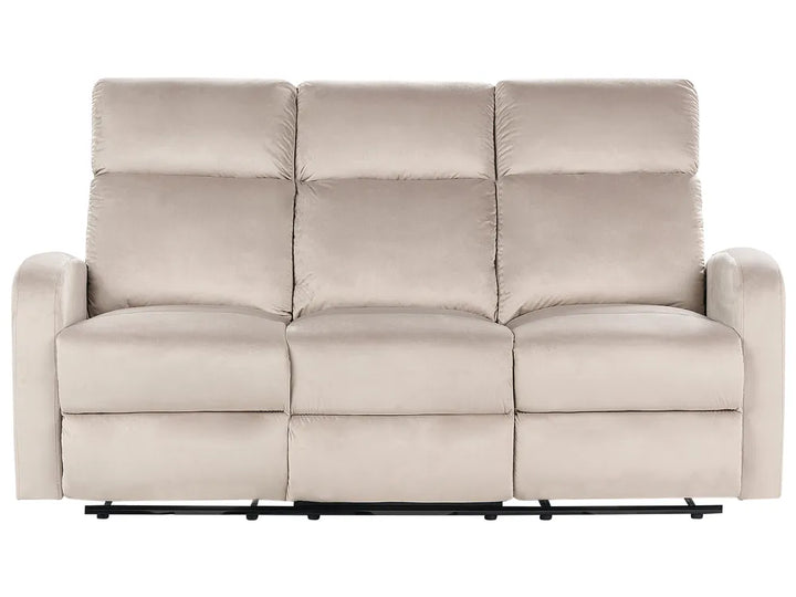 Manual Recliner Sofa 3 Seater Velvet Taupe Linnzi
