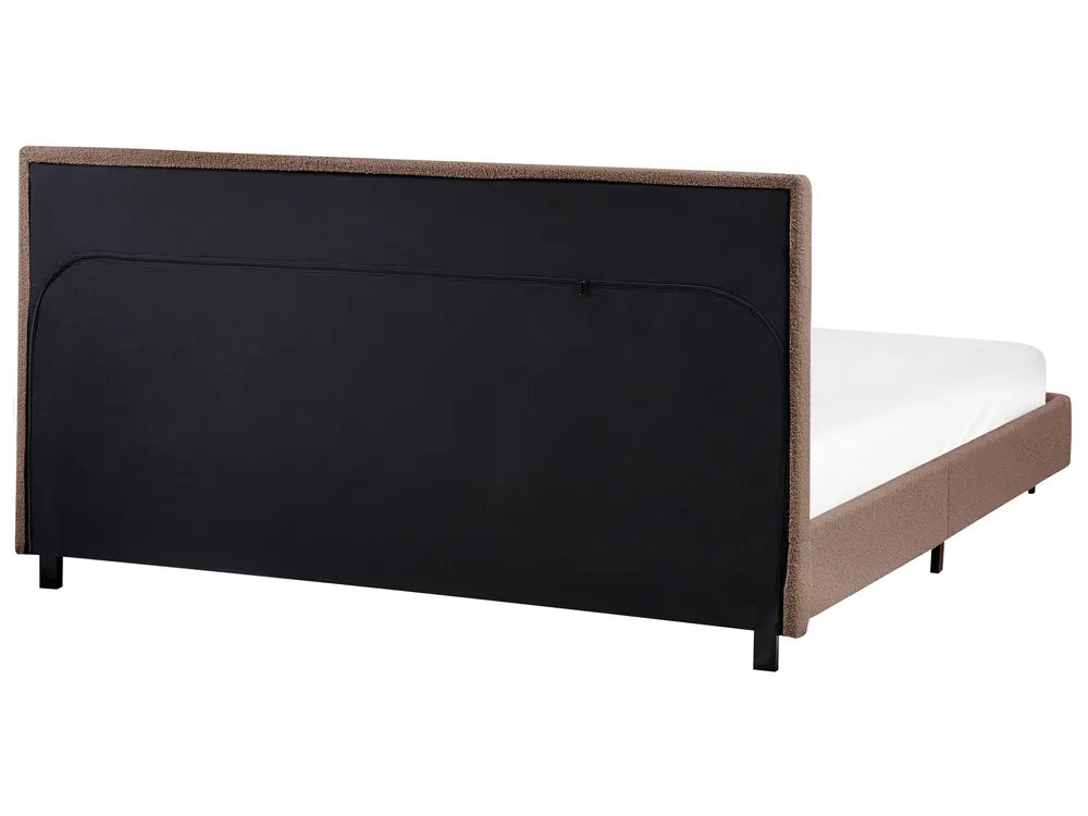 Bed Boucle 180 x 200 cm (EU Super King) Brown Belo