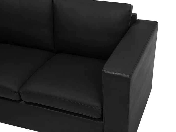 Sofa 2 Seater Leather Black Ambler