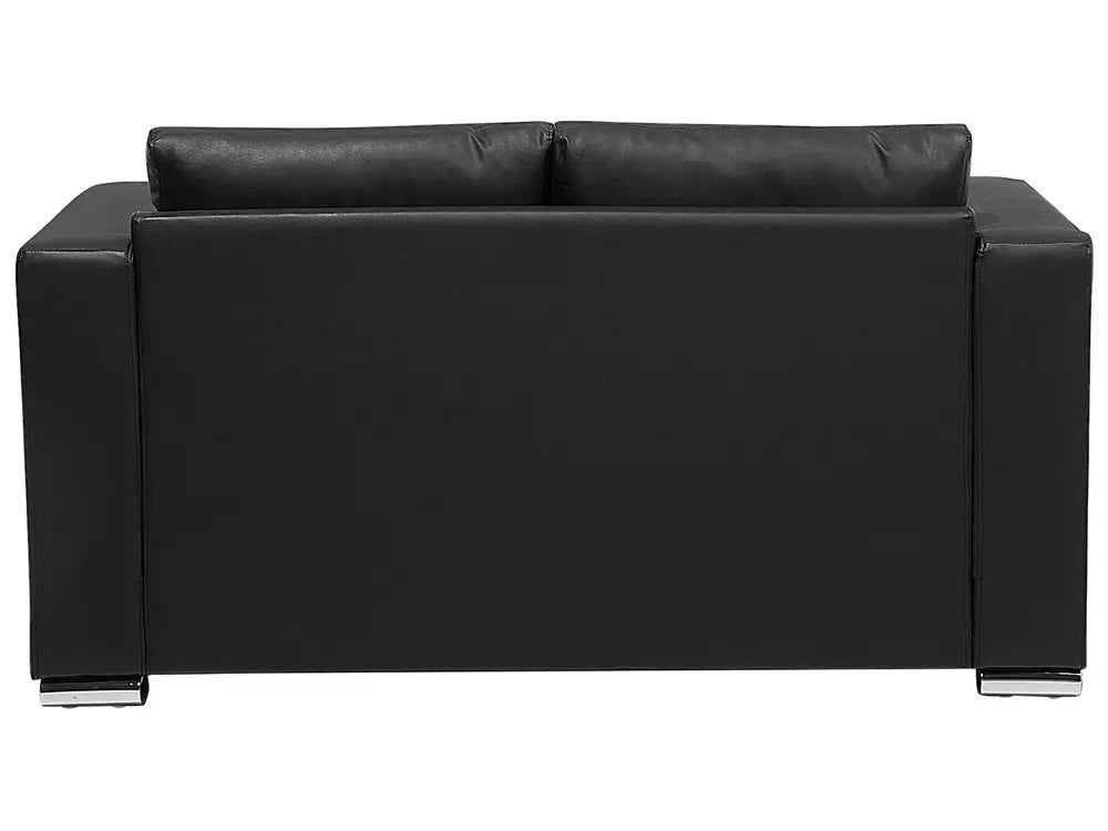 Sofa 2 Seater Leather Black Ambler