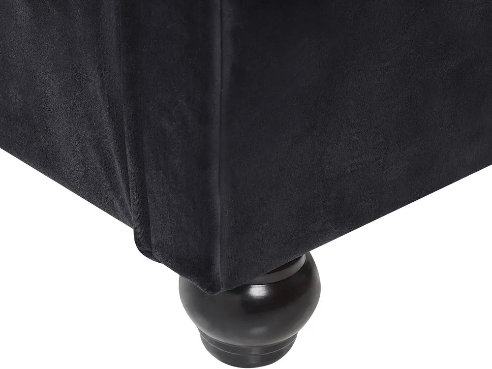 Waterbed Velvet 180 x 200 cm (EU Super King) Black Duluth