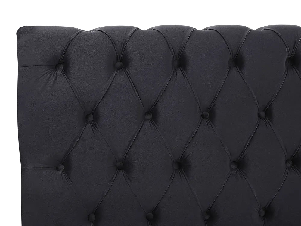 Waterbed Velvet 180 x 200 cm (EU Super King) Black Duluth