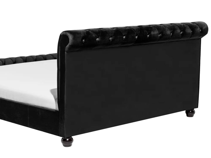 Waterbed Velvet 180 x 200 cm (EU Super King) Black Duluth