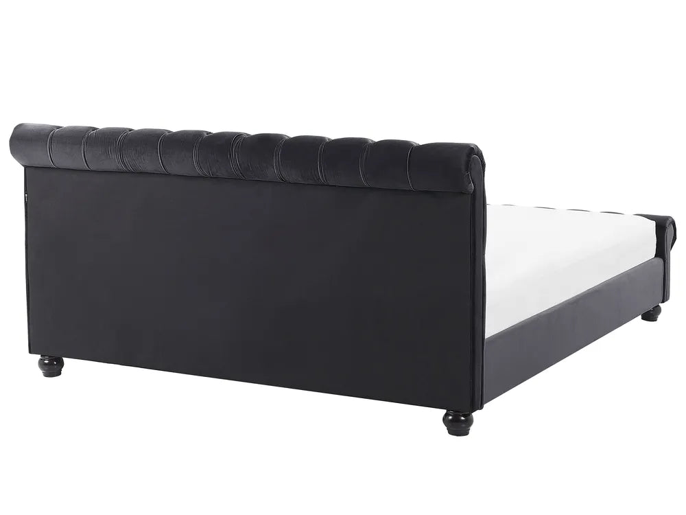 Waterbed Velvet 180 x 200 cm (EU Super King) Black Duluth
