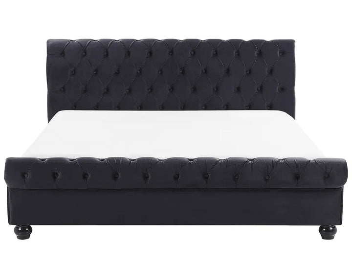 Waterbed Velvet 180 x 200 cm (EU Super King) Black Duluth