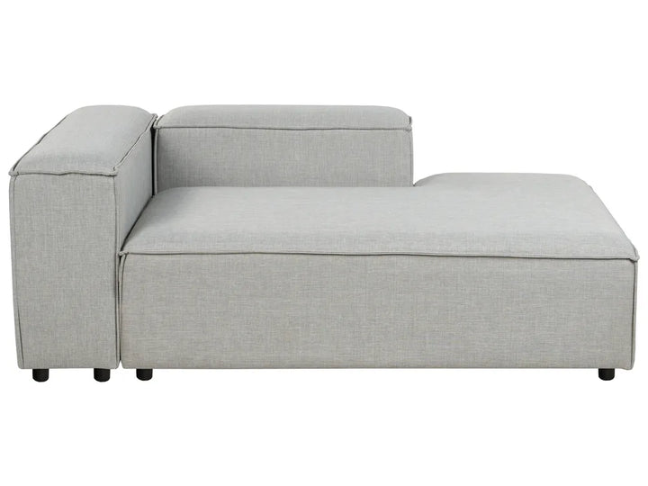 Modular Corner Sofa 3 Seater Fabric Light Grey with Ottoman Left Hand Oakham