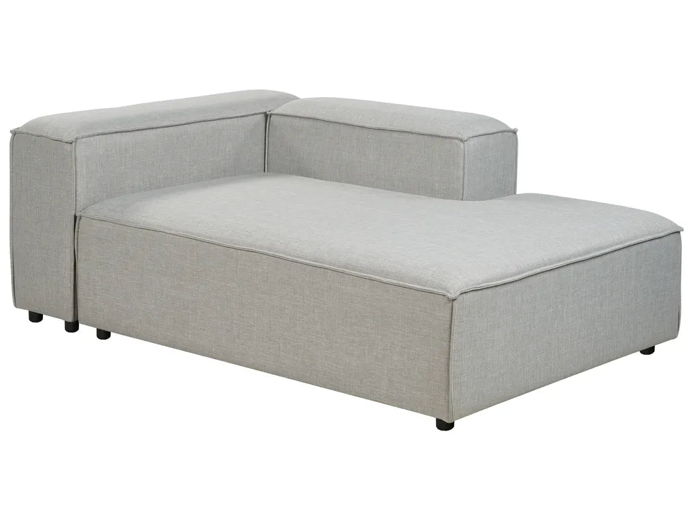 Modular Corner Sofa 3 Seater Fabric Light Grey with Ottoman Left Hand Oakham