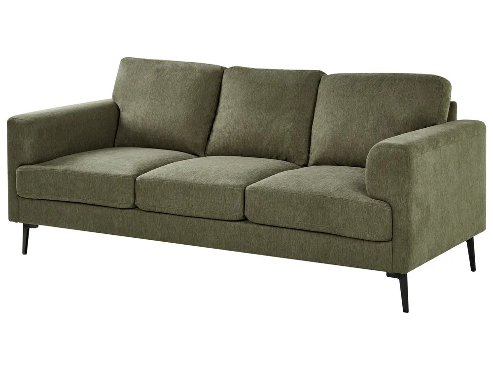 Sofa 3 Seater Fabric Green Zayn