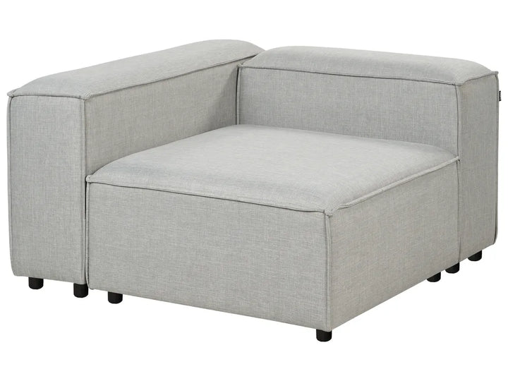 Modular Corner Sofa 3 Seater Fabric Light Grey with Ottoman Left Hand Oakham