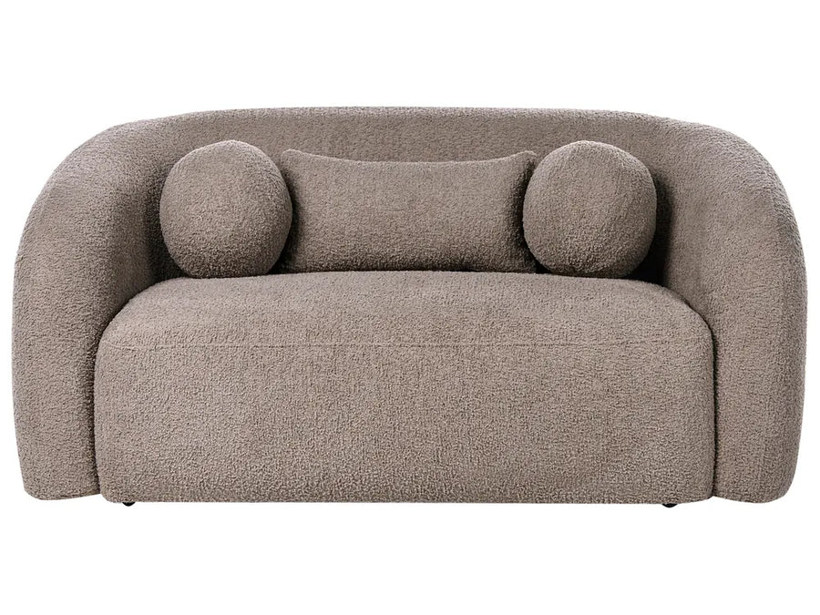Taupe 2-seater bouclé fabric sofa