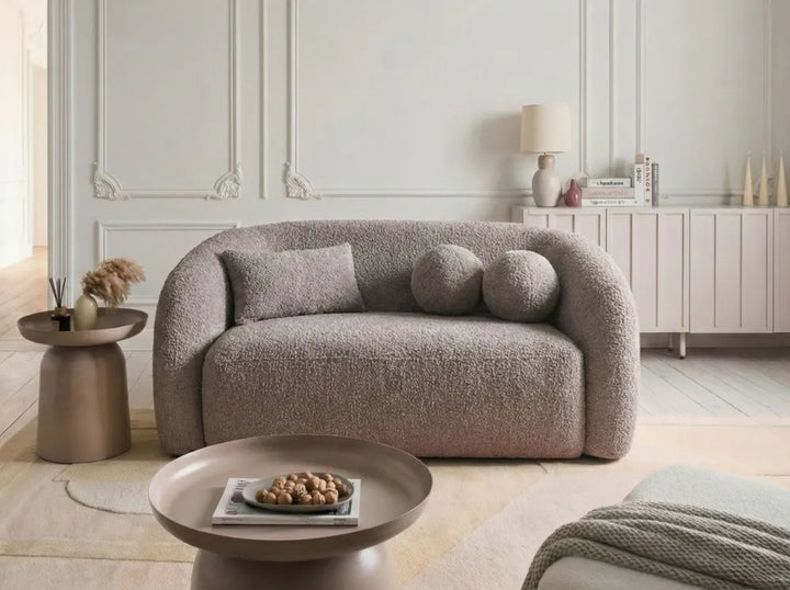 Sofa 2 Seater Boucle Taupe Idalynn