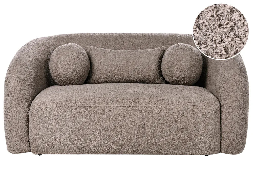 Sofa 2 Seater Boucle Taupe Idalynn