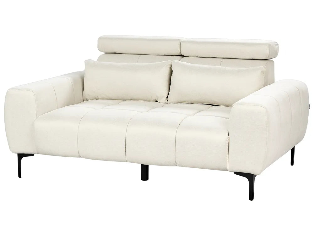 Sofa 2 Seater Fabric Light Beige Caras
