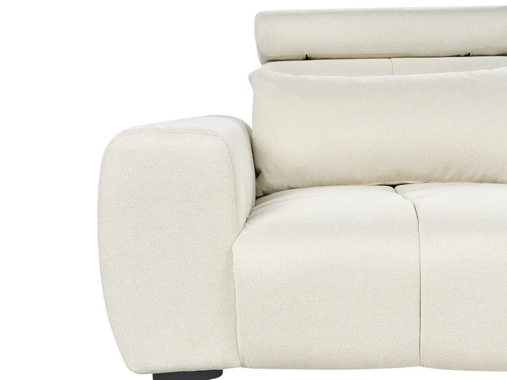 Sofa 2 Seater Fabric Light Beige Caras