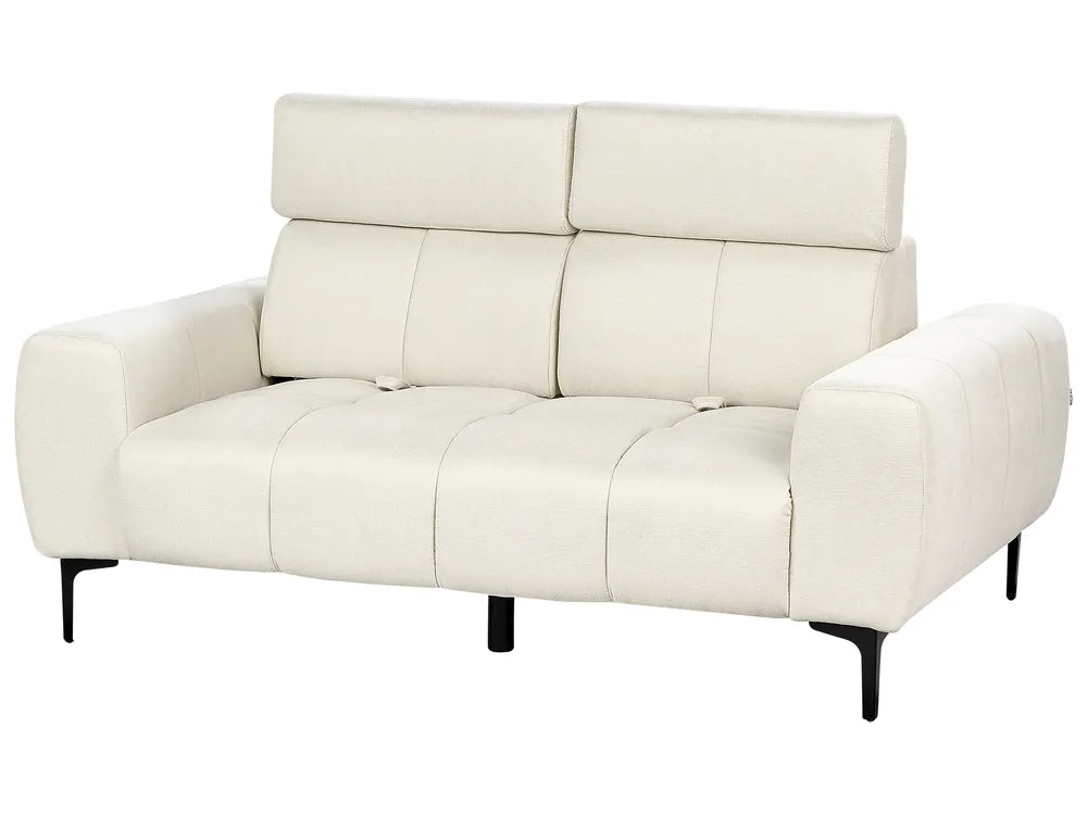 Sofa 2 Seater Fabric Light Beige Caras