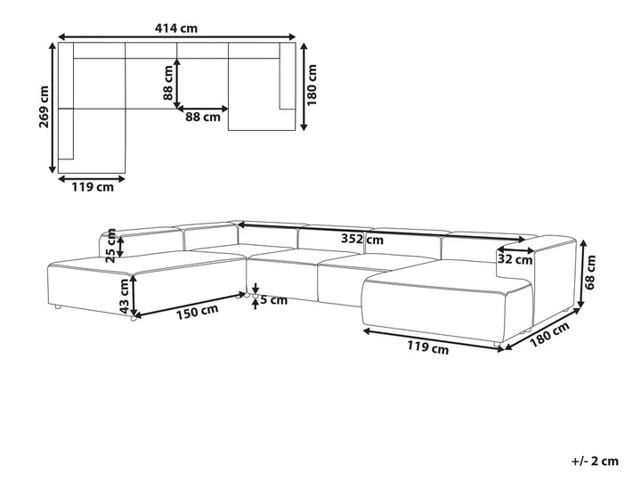Modular Corner Sofa 5 Seater Boucle Off-White Right Hand Oakham