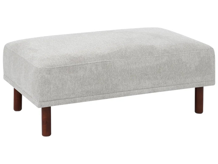 Corner Sofa 3 Seater Fabric Light Grey with Ottoman Left Hand Brekyn