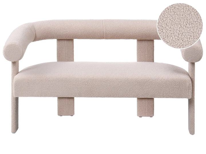 Sofa 2 Seater Boucle Light Beige Askolds