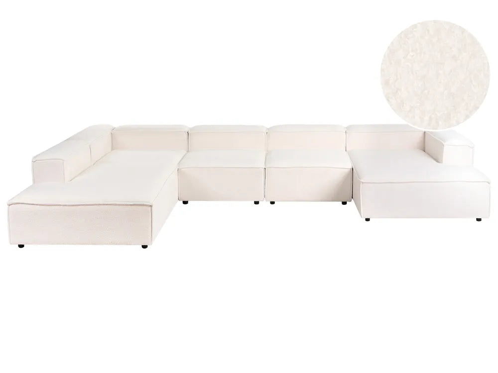 Modular Corner Sofa 5 Seater Boucle Off-White Right Hand Oakham