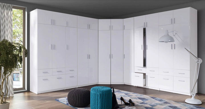 Triple Door Wardrobe 136cm - White Gloss Enero