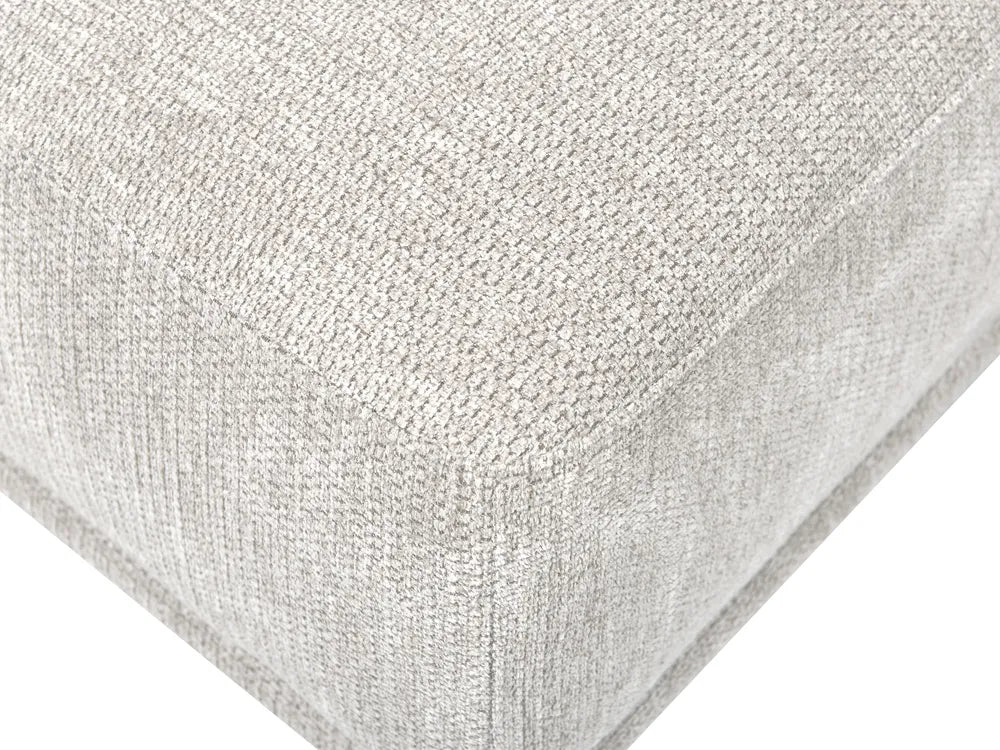 Corner Sofa 3 Seater Fabric Light Grey with Ottoman Left Hand Brekyn