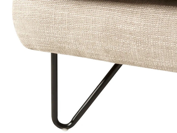 Corner Sofa 3 Seater Chenille Beige Right Hand Heskett