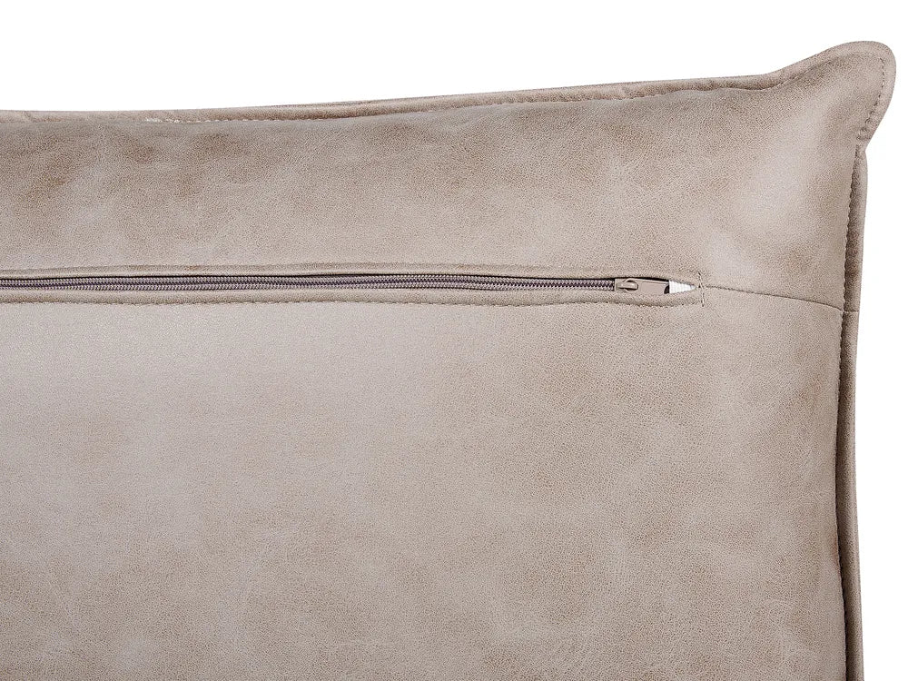 Corner Sofa 3 Seater Faux Suede Light Brown Right Hand Condrey