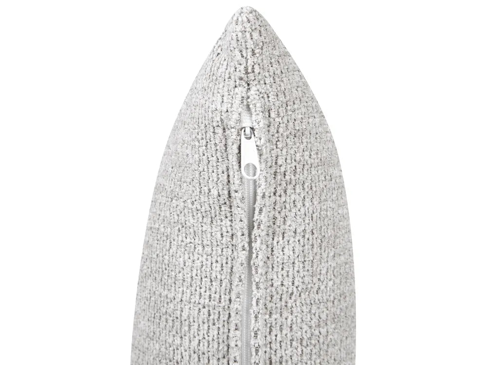 Corner Sofa 3 Seater Fabric Light Grey with Ottoman Left Hand Brekyn