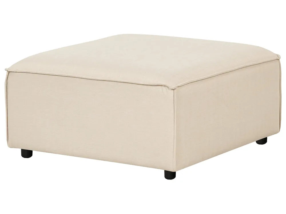Modular Corner Sofa 3 Seater Fabric Beige with Ottoman Right Hand Oakham