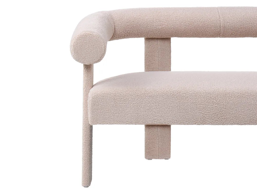 Sofa 2 Seater Boucle Light Beige Askolds