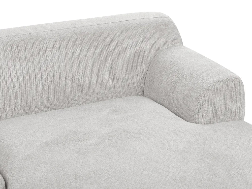 Corner Sofa 3 Seater Fabric Light Grey with Ottoman Left Hand Brekyn
