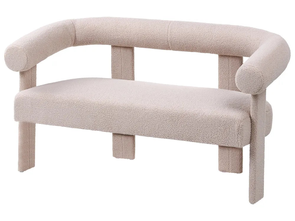 Sofa 2 Seater Boucle Light Beige Askolds