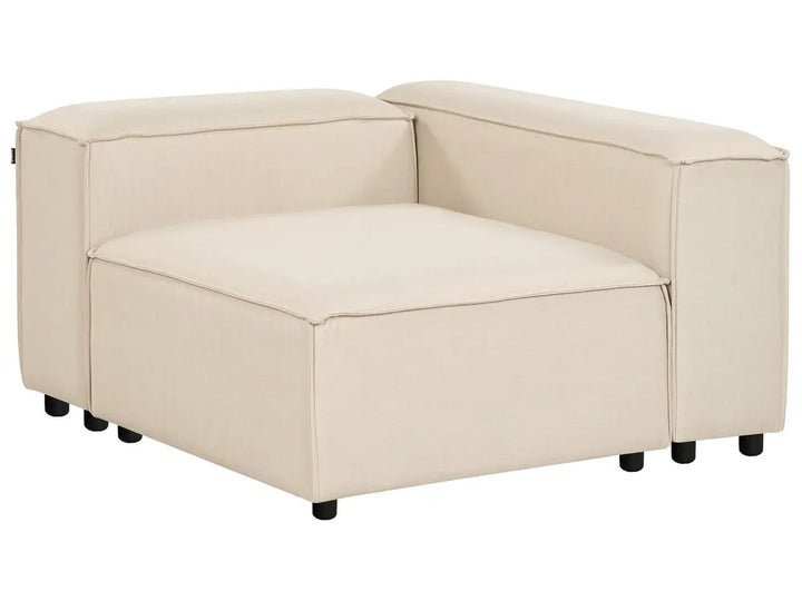 Modular Corner Sofa 3 Seater Fabric Beige with Ottoman Right Hand Oakham