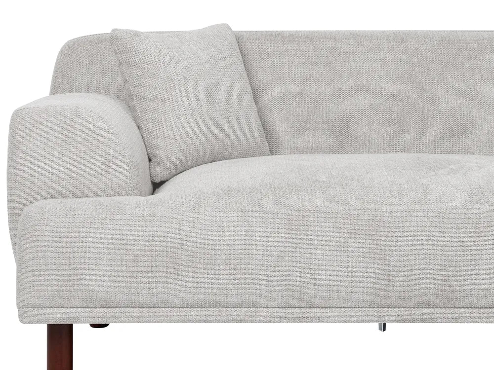 Corner Sofa 3 Seater Fabric Light Grey with Ottoman Left Hand Brekyn