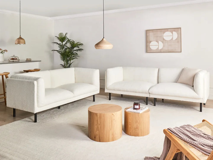 Sofa 2 Seater Boucle Off-White Gilardo